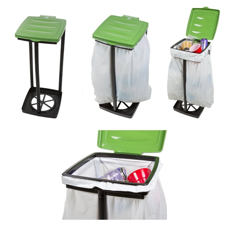 Wakeman Portable Trash Bag Holder - Collapsible Trashcan for Garbage - Indoor/Outdoor Use - Ideal for Camping, Recycling, and More by Wakeman Outdoors (Green) - Image 3